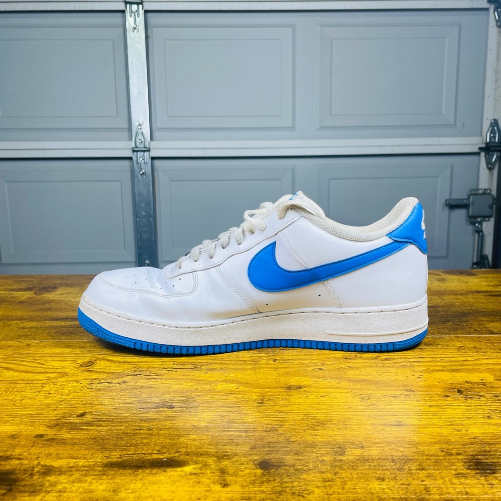 Nike Air Force 1 Low Mens 14 Photo Blue Good Leather Sneakers CJ1379-10 - Picture 3 of 11